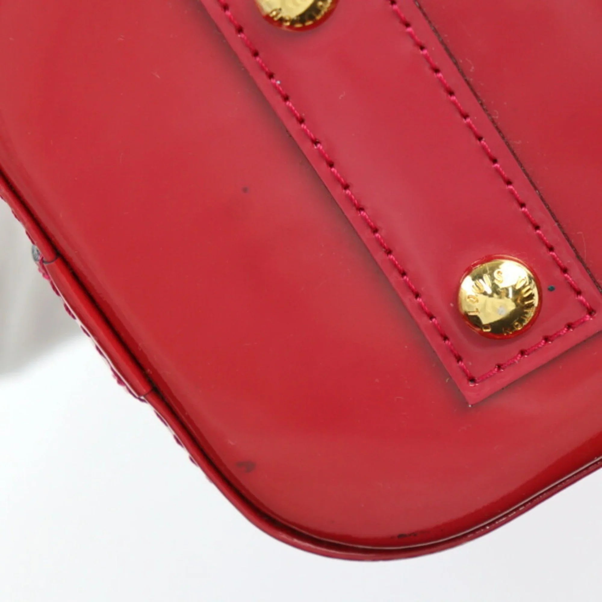 Pre-Owned   Alma  Handbag  Monogram Vernis Pomme d'Amour Gold Hardware 2WAY Shoulder Bag Crossbody Vuitton (Like New)