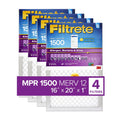 Filtrete by 3M, Smart 16x20x1,  12, Allergen, Bacteria & Virus  Air and Furnace Filter, Captures Allergens, Bacteria, Viruses, 1500 , 4 Filters
