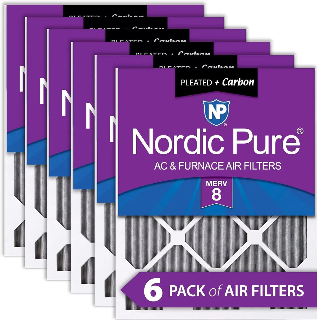 18X30x1 (17 3/4  29 3/4  3/4) Furnace Air Filters  8 Pleated Plus Carbon 6 Pack