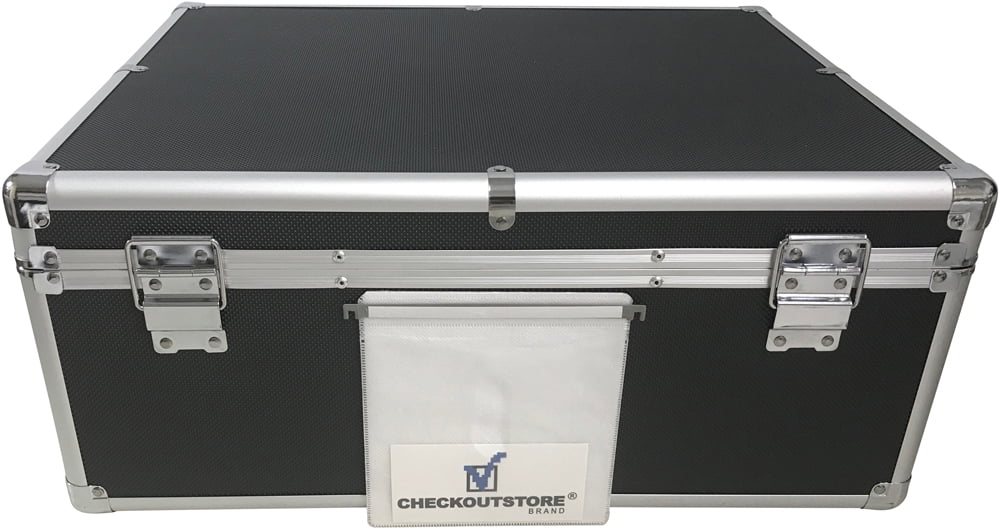 CheckOutStore Black Aluminum / Hanging Sleeves Storage Box (Holds 600 Discs)