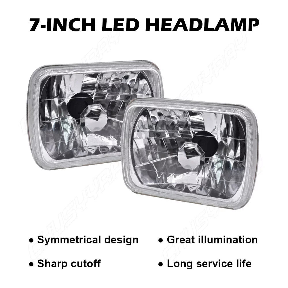 For Jeep Cherokee  Wrangler  5X7 7x6 Rectangle  Headlights Hi-Lo Beam