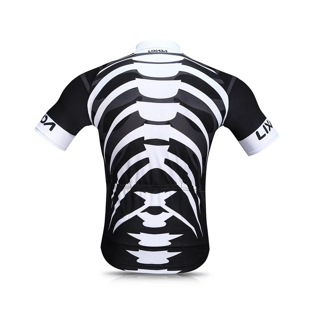 Dadypet Quick-Drying Men's Cycling Jersey Set - Short Sleeve Biking Shirt with Padded Shorts, Ideal for Mountain Bike Cycling