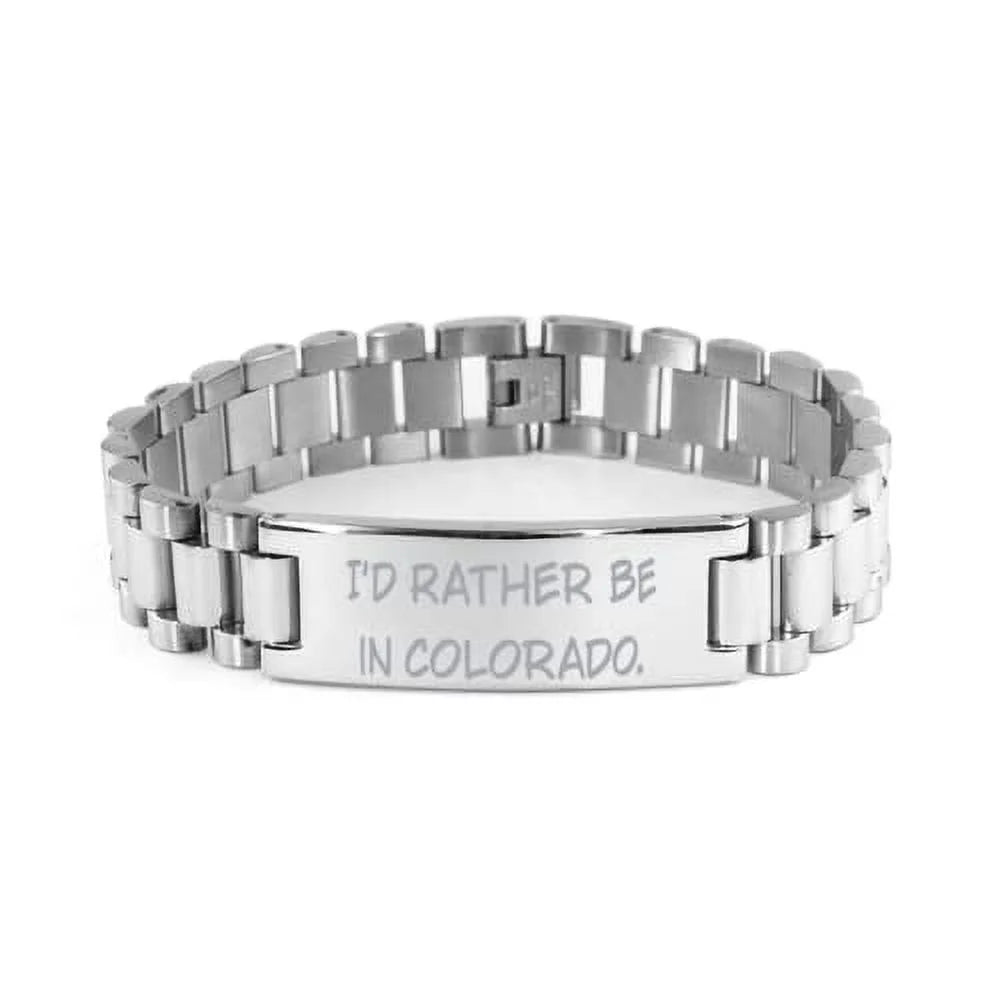 amangny 'd Rather Be in Colorado. Ladder Bracelet, Colorado Engraved Bracelet, Inspire for Colorado