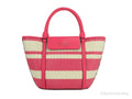 Kate Spade Cruise Medium Straw Bikini Pink Striped Convertible Tote Bag Handbag