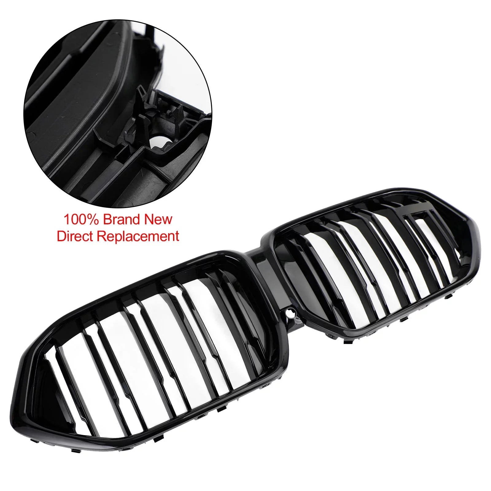 Front Bumper Grille Grill Fit for    M50i 2020-2022 /Camera Hole Black