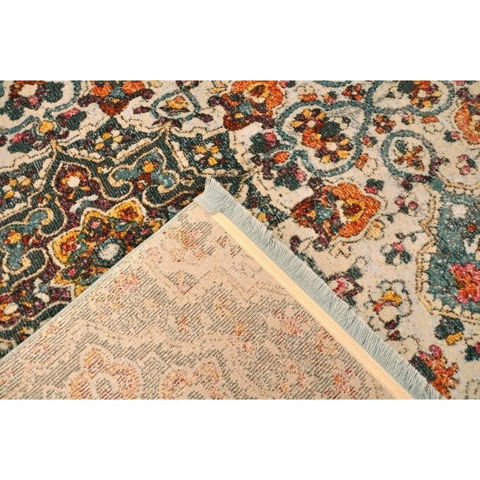 Blossom Echo Vintage Door Mat 2 ft. by 3 ft. 5' x 5' 5' Round Indoor Living Room, Bedroom, Dining Room