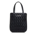 Pre-Owned Miu Miu Miu Materasse Nappa Crystal Shoulder Bag 5BA220 Black Silver Leather Ladies  (Good)