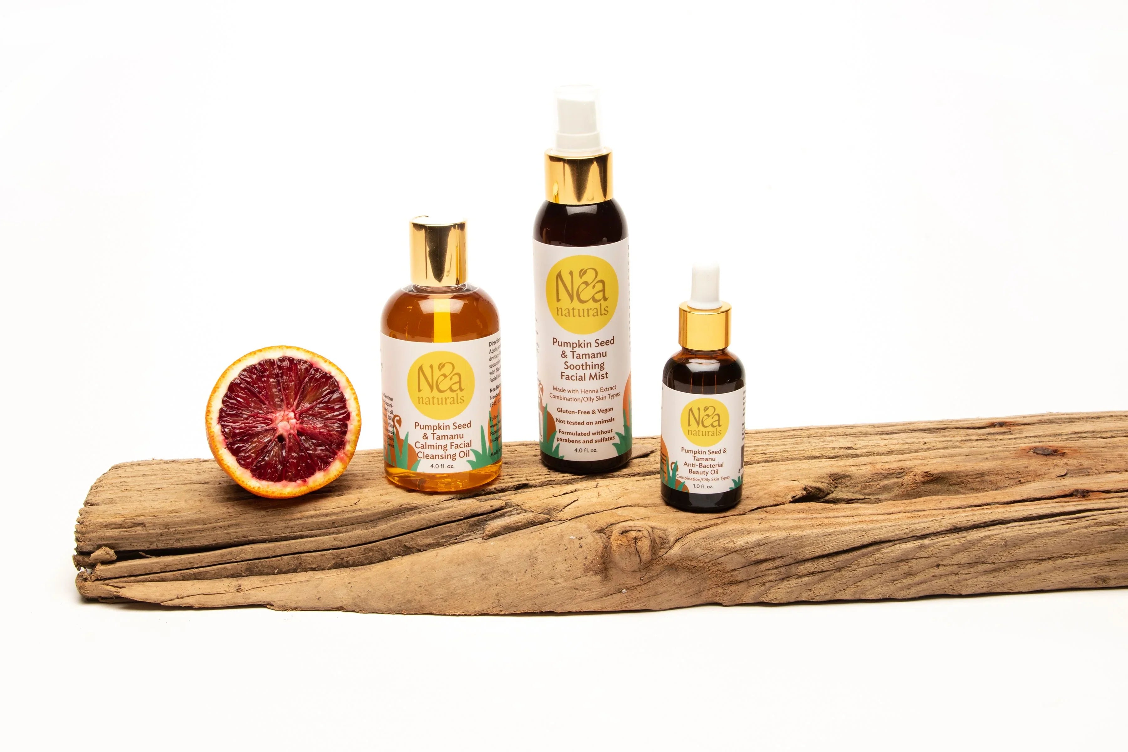 Nea Naturals Skincare Facial Kit - Pumpkin Facial Cleansing Oil , Facial Mist & Beauty Facial Oil - Anti-Aging Hydrating Skin Care Facial Kit - 3 Piece Facial Kit