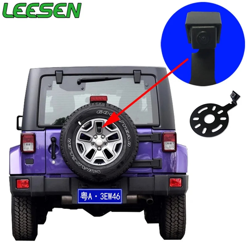 TOOL1SHOoo 2007-2017 Jeep Wrangler 's 170 ° Backup Camera Bracket For Backup Rear View Spare Tire