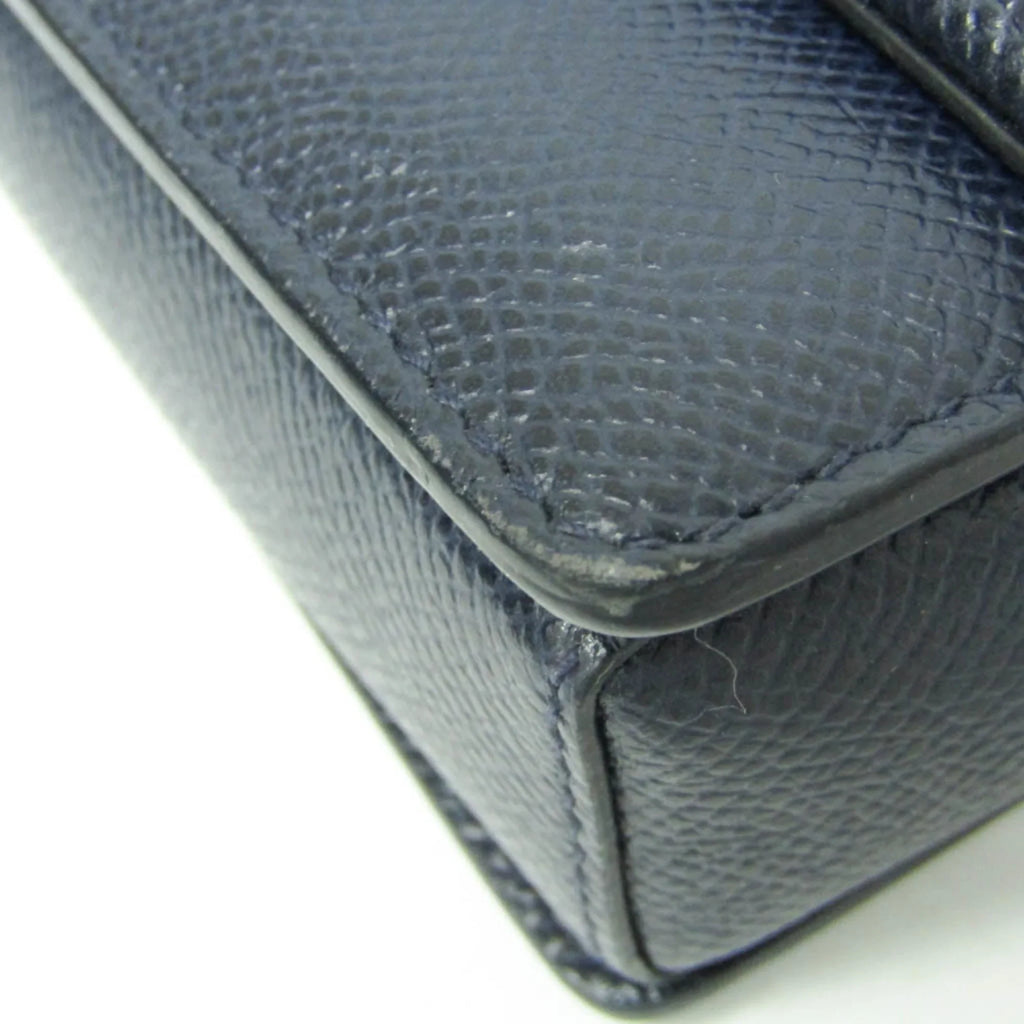 Pre-Owned Salvatore Ferragamo Vara -21 0011 Women's Leather Shoulder Bag Navy (Good)