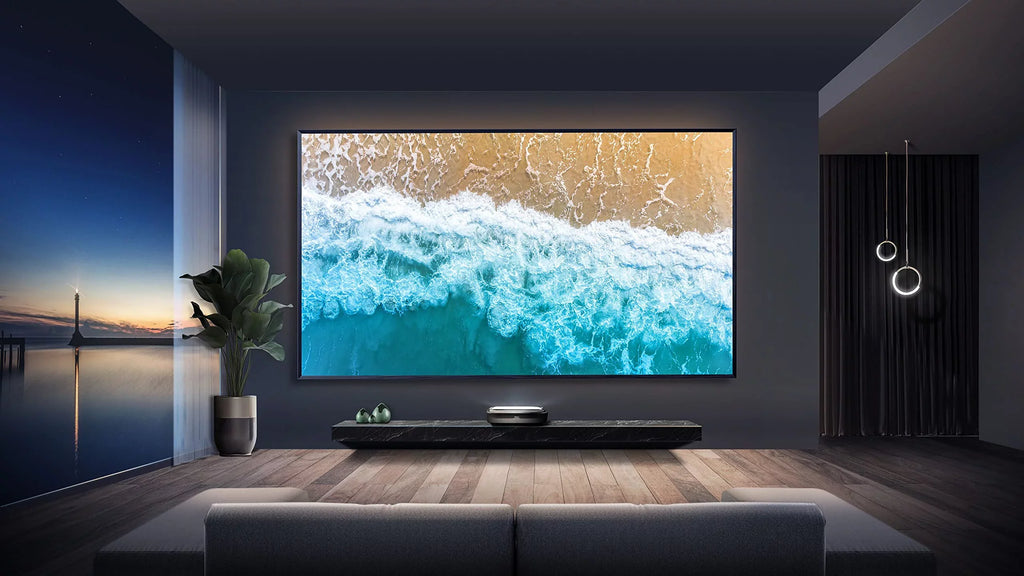 Hisense  Series Trichromal Laser  Bundle w/ 100'' Tv Screen  Cinema Screen, Projector &  Stand (120L9G)