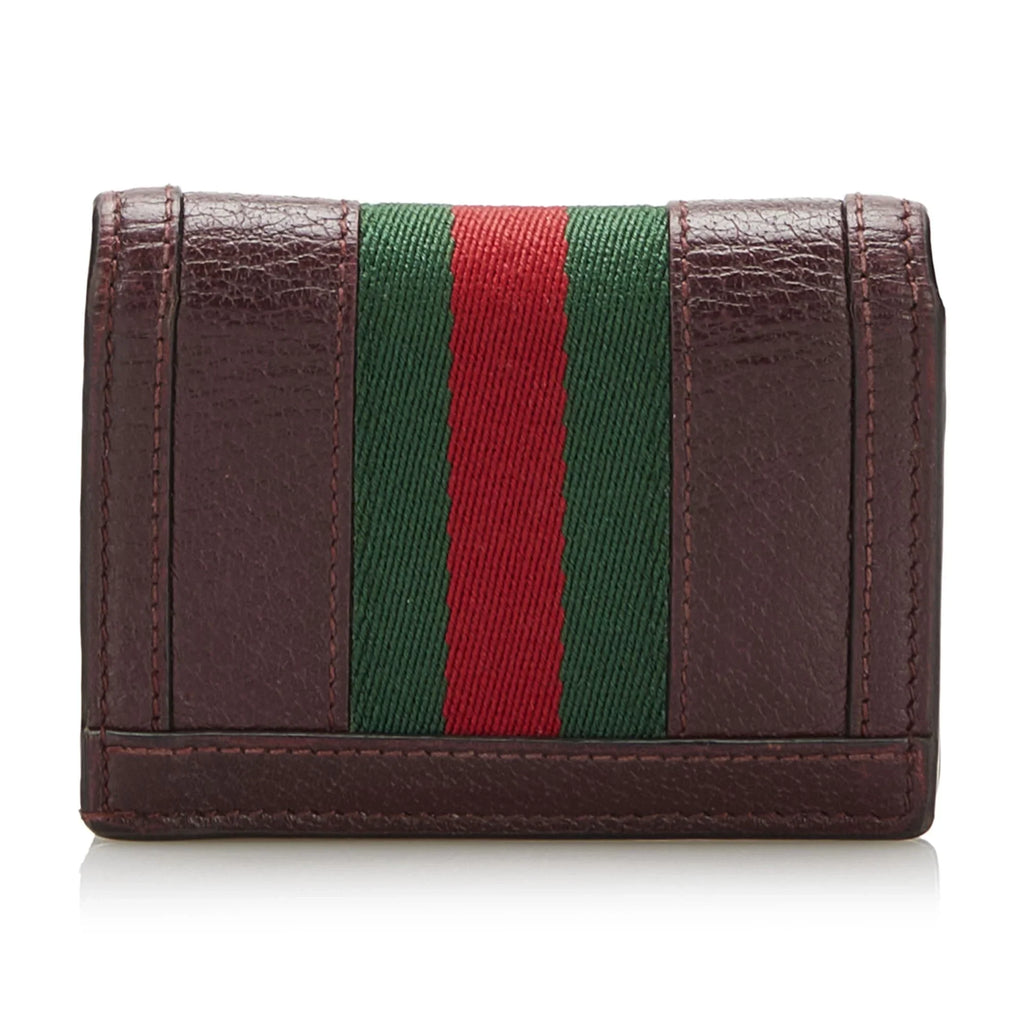 Pre-Owned Authenticated Gucci Ophidia Calf Leather Red Small Wallets Unisex (Good)