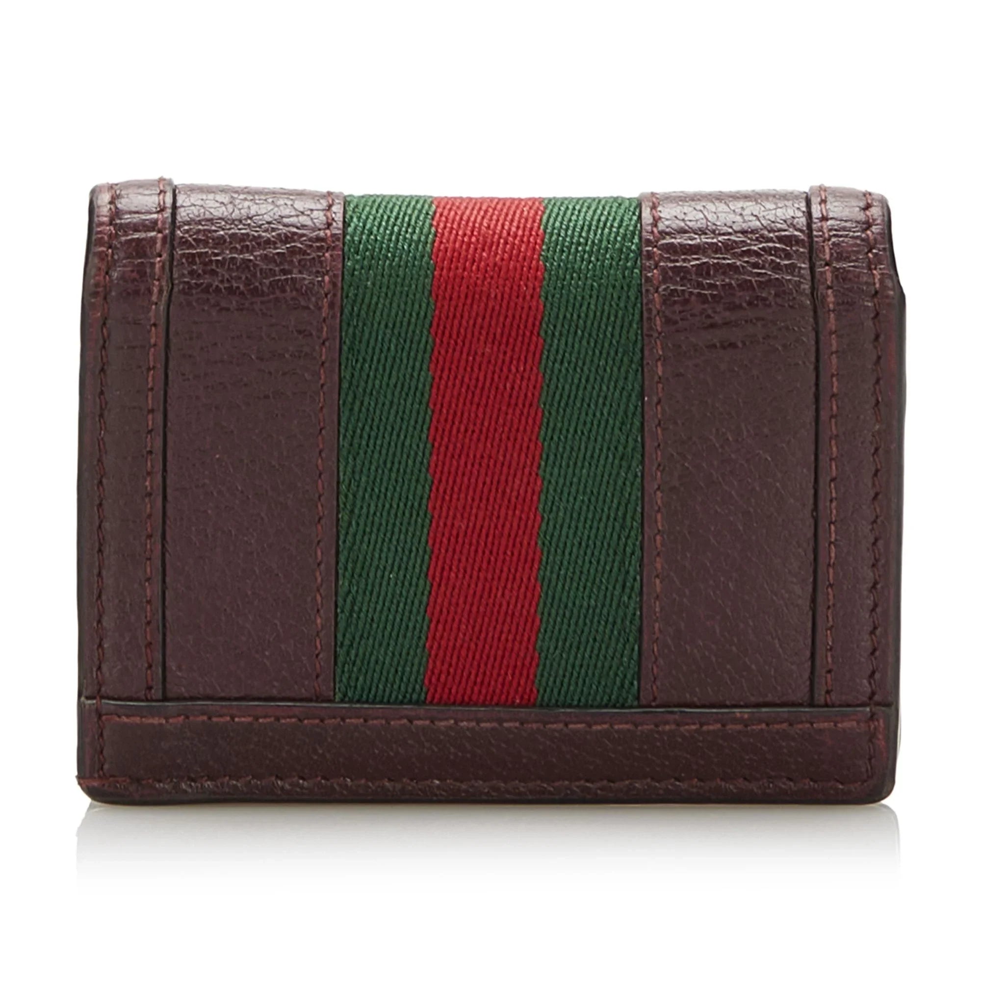Pre-Owned Authenticated Gucci Ophidia Calf Leather Red Small Wallets Unisex (Good)
