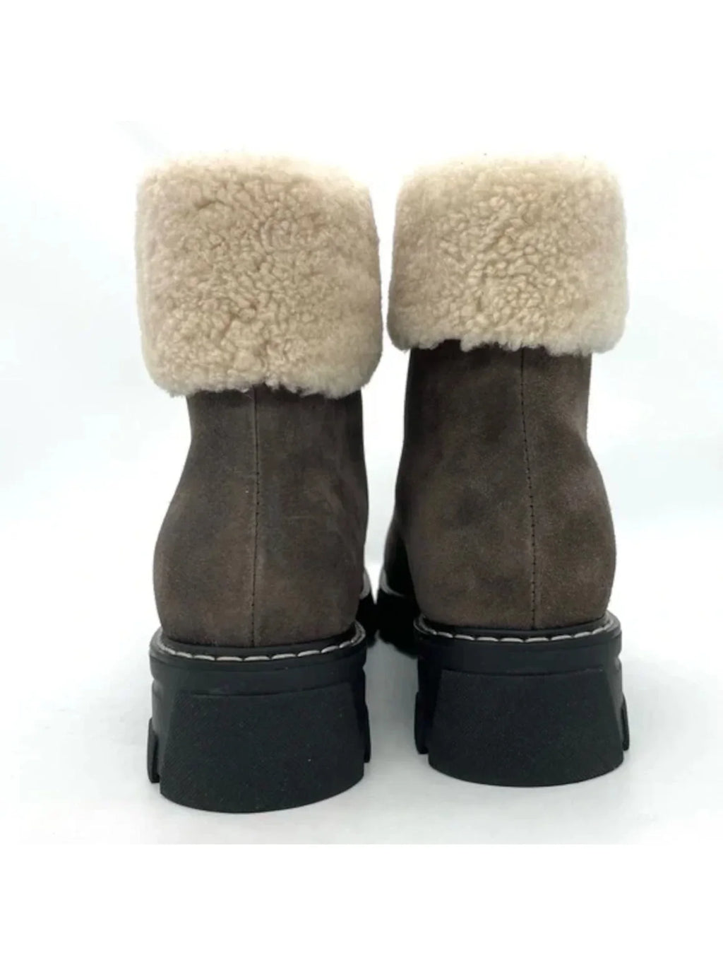 Womens Gray Waterproof Cushioned Abba Round Toe Block Heel Zip-Up Leather Booties 6.5