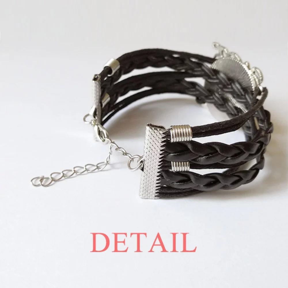Love Jupiter Heart 3 Poker Bracelet Love Accessory Twisted Leather Knitting Rope Wristband