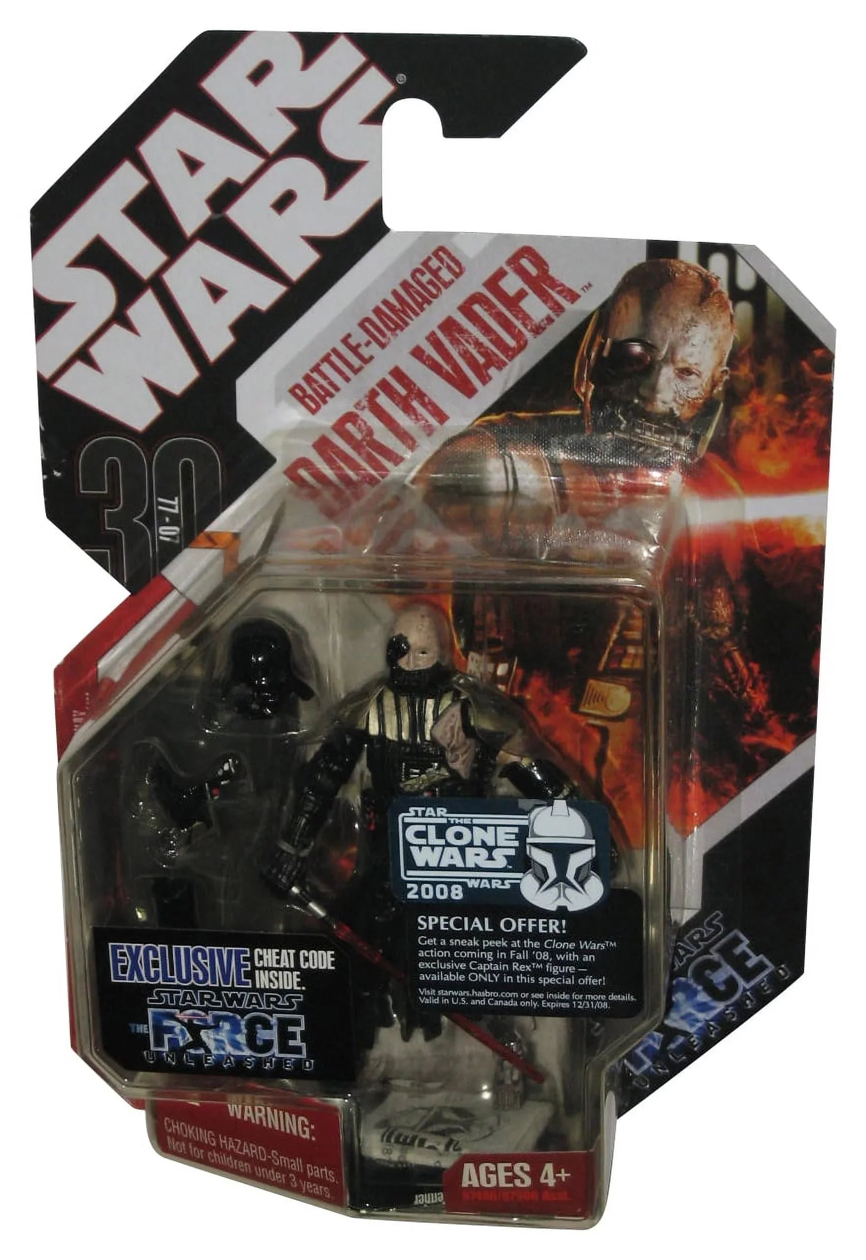Star Wars 30th Anniversary Force (2007) Unleashed Battle-Damaged Darth Vader Figure