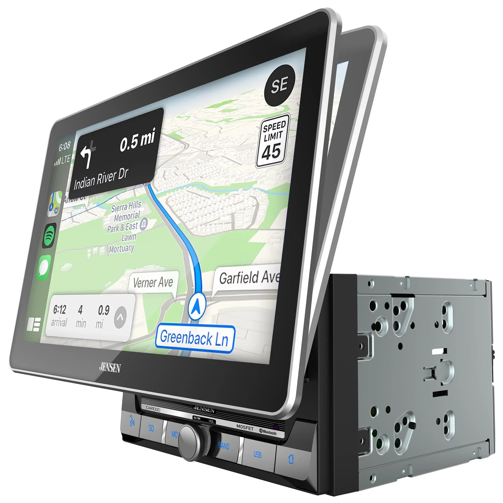 Jensen  2 Din 10 in.  Mechlesss Carplay & Android Auto