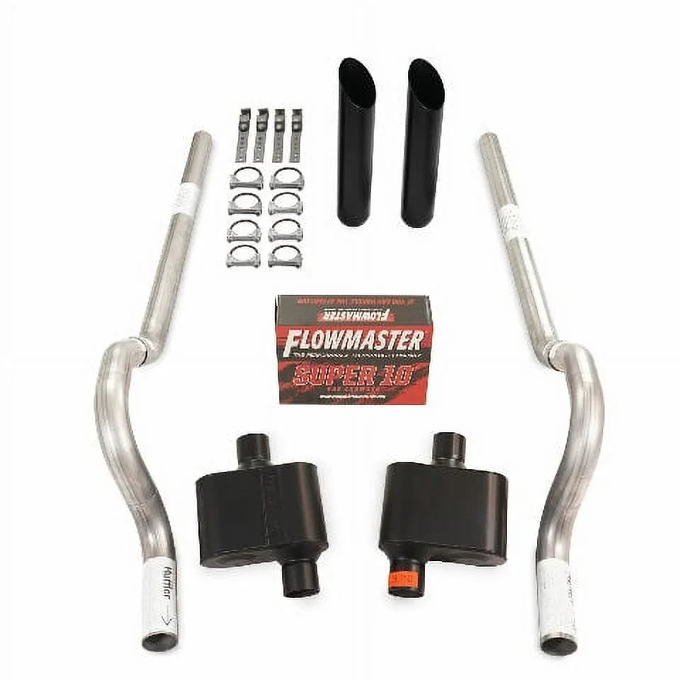 62-74 Mopar  Body Car 2.5" Dual Exhaust Kit Flowmaster Super 10 Rear Exit