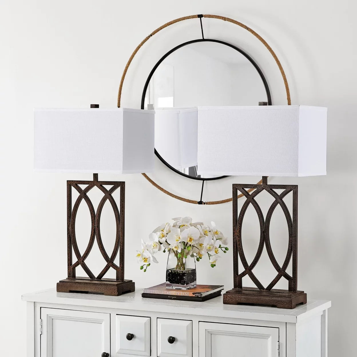 Safavieh Jago 29.5 in.  Interlocking Arcs Table Lamp, Set of 2