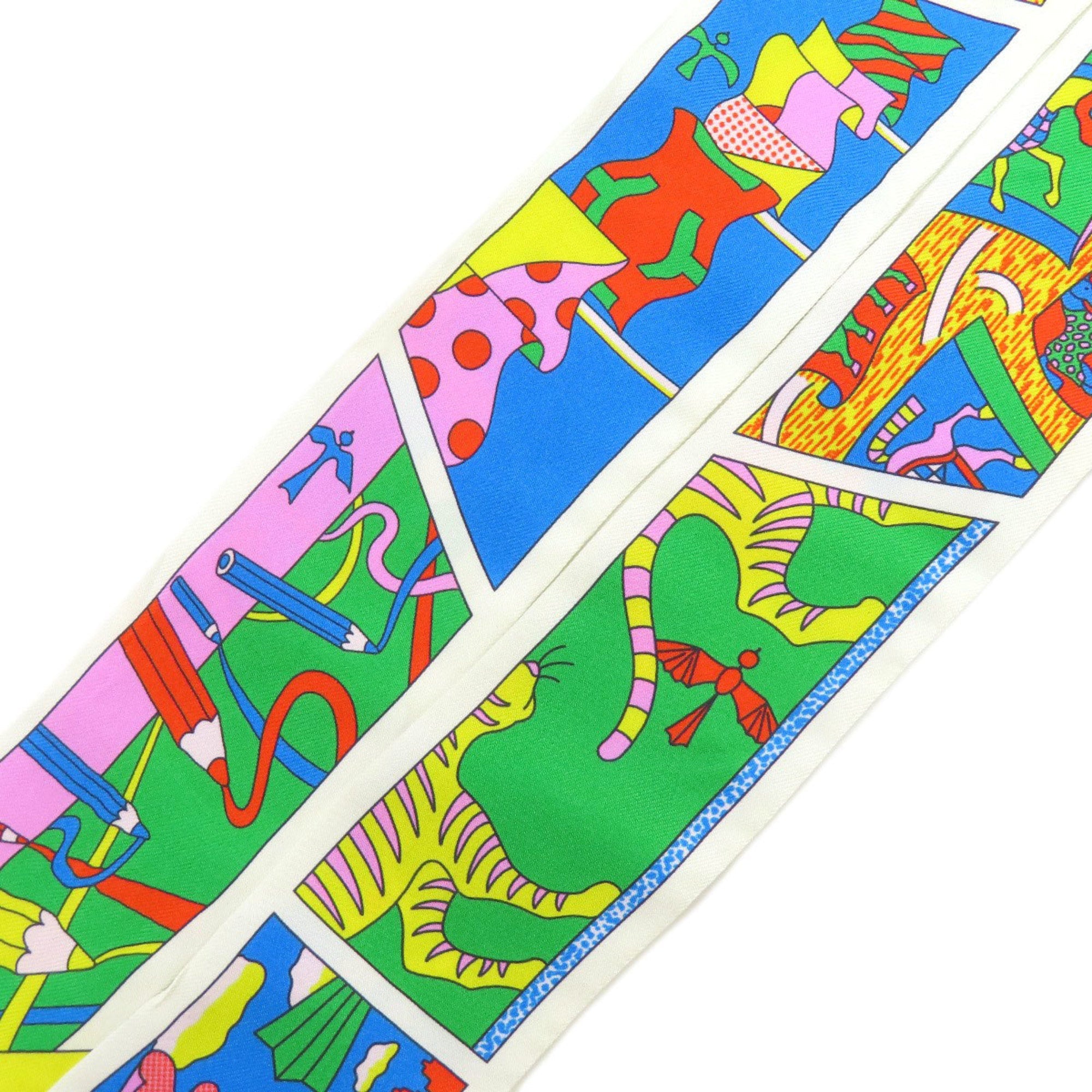 Pre-Owned Hermes Twilly Scarf Silk Women's  (Good)
