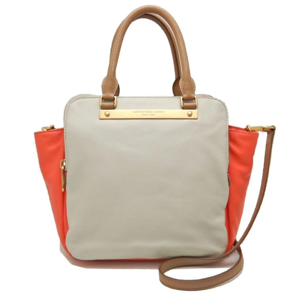 Pre-Owned    Handbag Leather Grey Orange 251616 (Good)