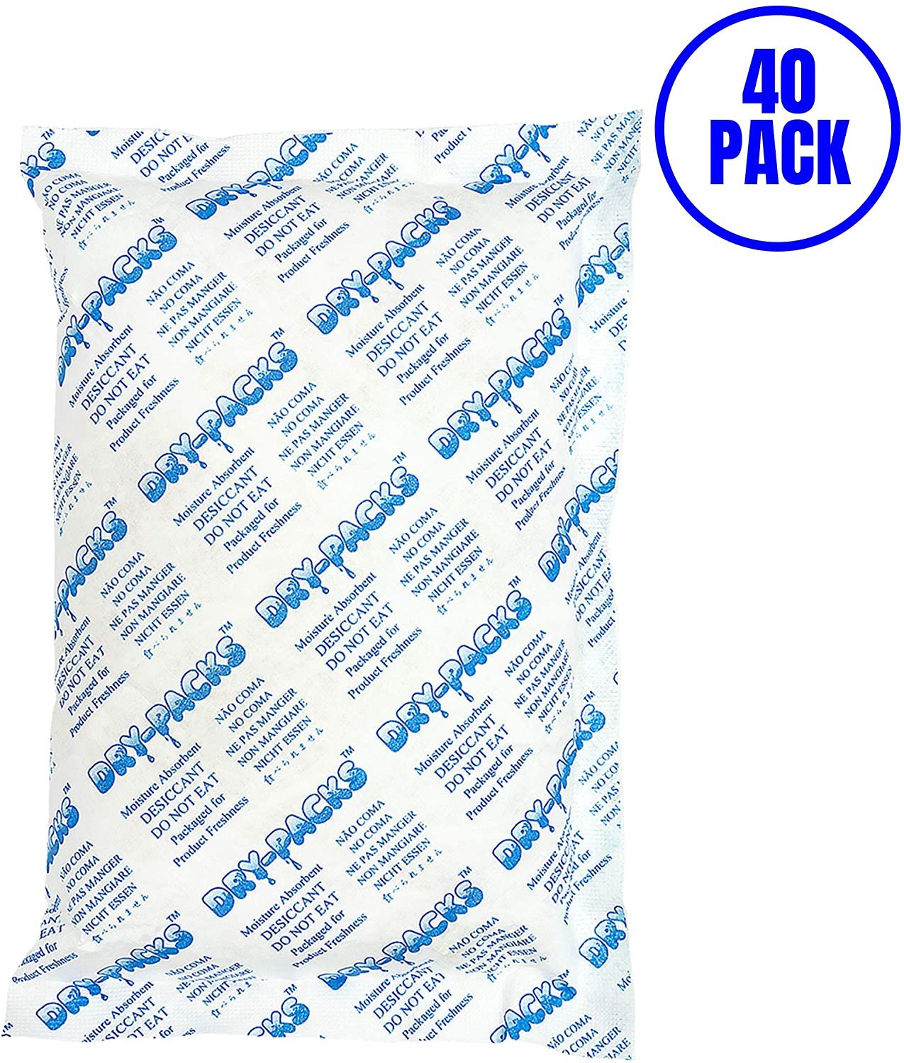 Dry-Packs Absorbent Industries Silica Gel in Tyvek Rechargeable Dehumidifier Absorbs Moisture 448 Gram 40PK