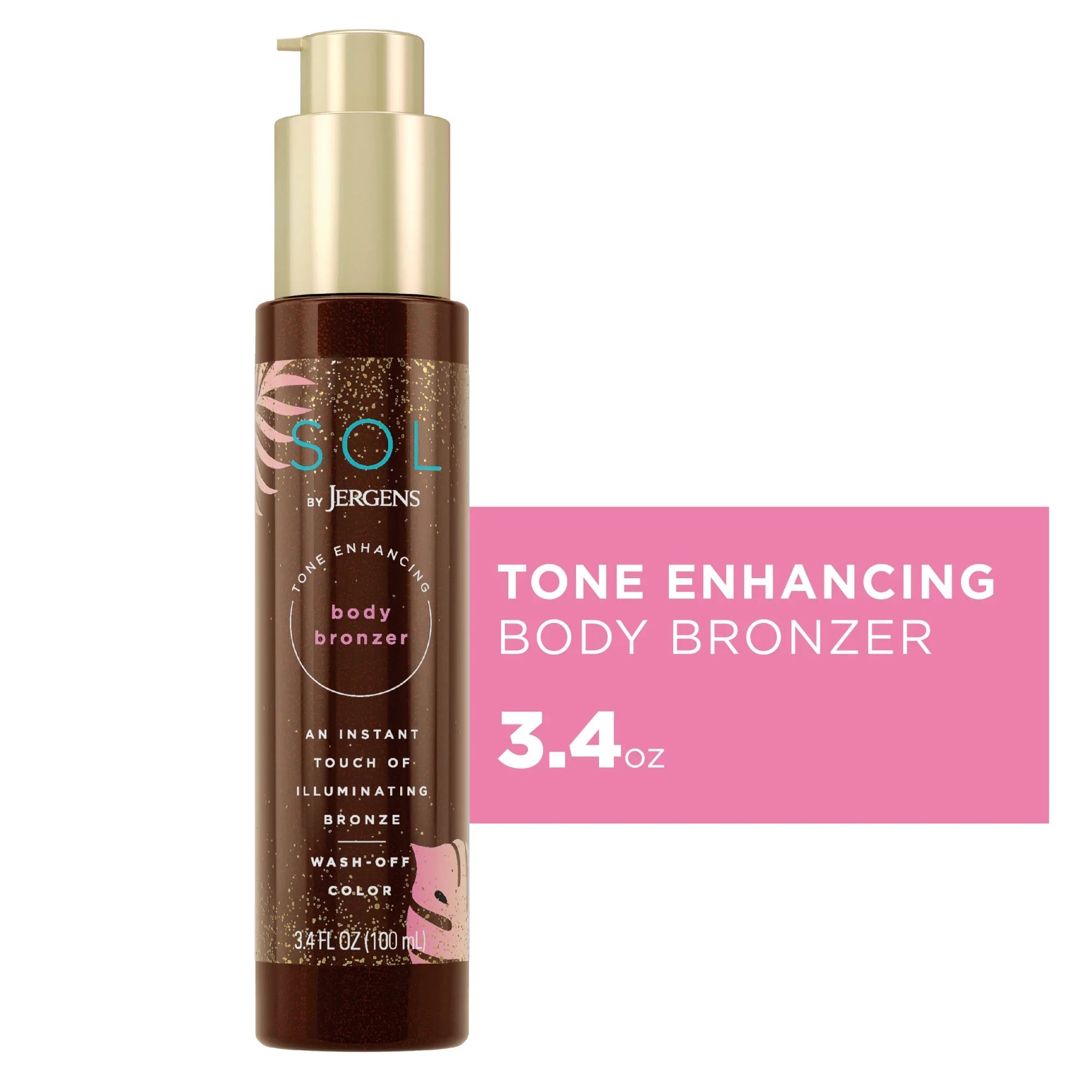 by Jergens Self Tanner Body Bronzer,  Sunless Tanner For All Unique Skin Tones, 3.4 fl oz