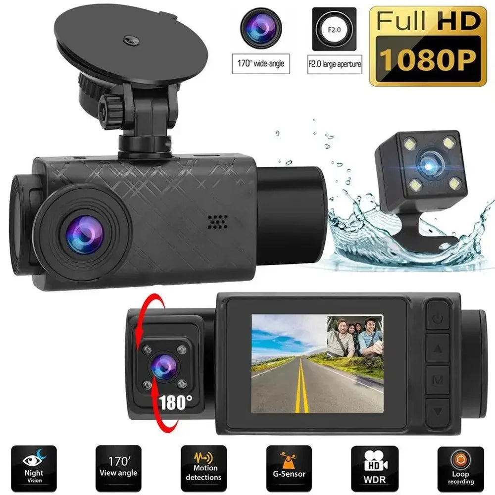 Apexeon Dash Camera, Clear Car Rearview Mirror, Car Video Recording Camcorder, Multi-Language Car Camera Recorder