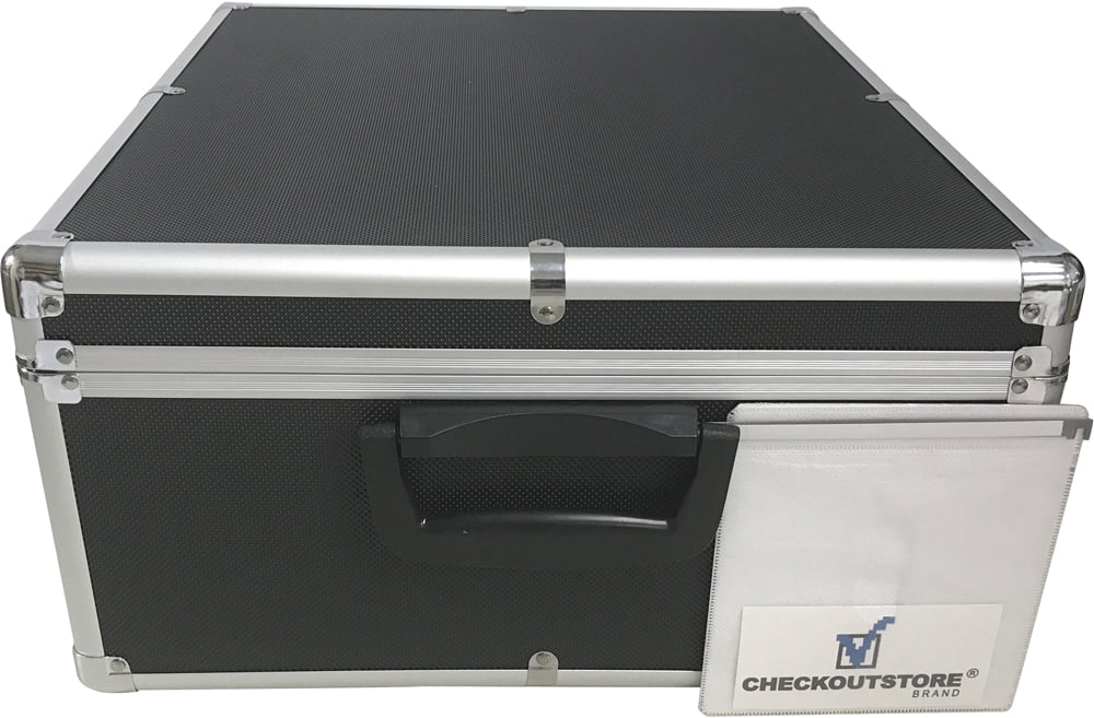 CheckOutStore Black Aluminum / Hanging Sleeves Storage Box (Holds 600 Discs)