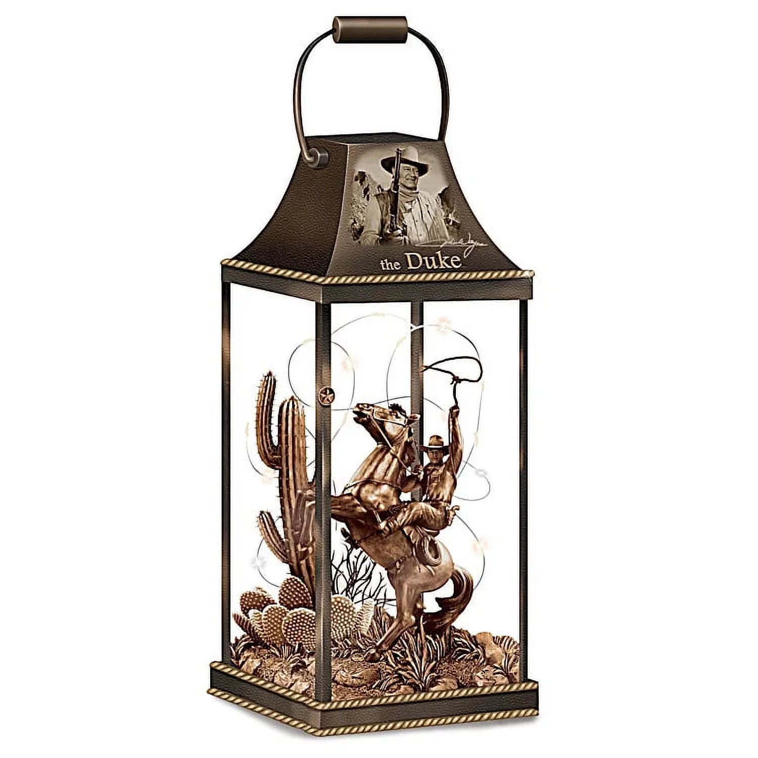 The Bradford Exchange Legendary Lawman John Wayne Hollywood Luminary Lantern Collection 9 to 10-inches