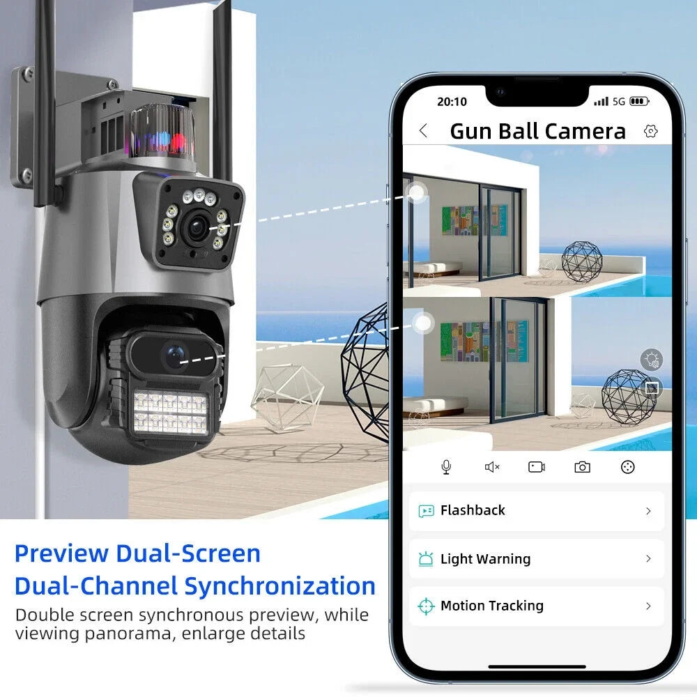 Outdoor Waterproof Camera Real-time Two-Way Audio Enhanced Dual Antenna  Card Slot 1080P