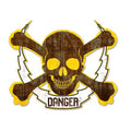 Past Time Signs  19 x 16 in. Skull Bolt Danger Plasma Metal Sign