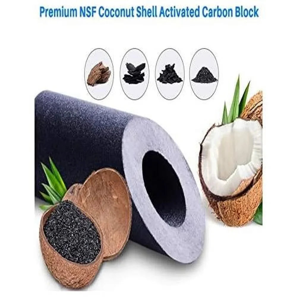6 Pack Large Capacity Carbon Whole Home Replacement Water Filter Cartridges Compatible With  Models  Remove Bad Taste & Odor  Whole House Replacement Water Filter Cartridge - 5 Micron