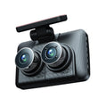 Htovila 3 Cameras Dash Cam 4in Clear Car Rearview Mirror Car Video Recording Wide Angle Car Recorder Auto Safety Driving Recorder