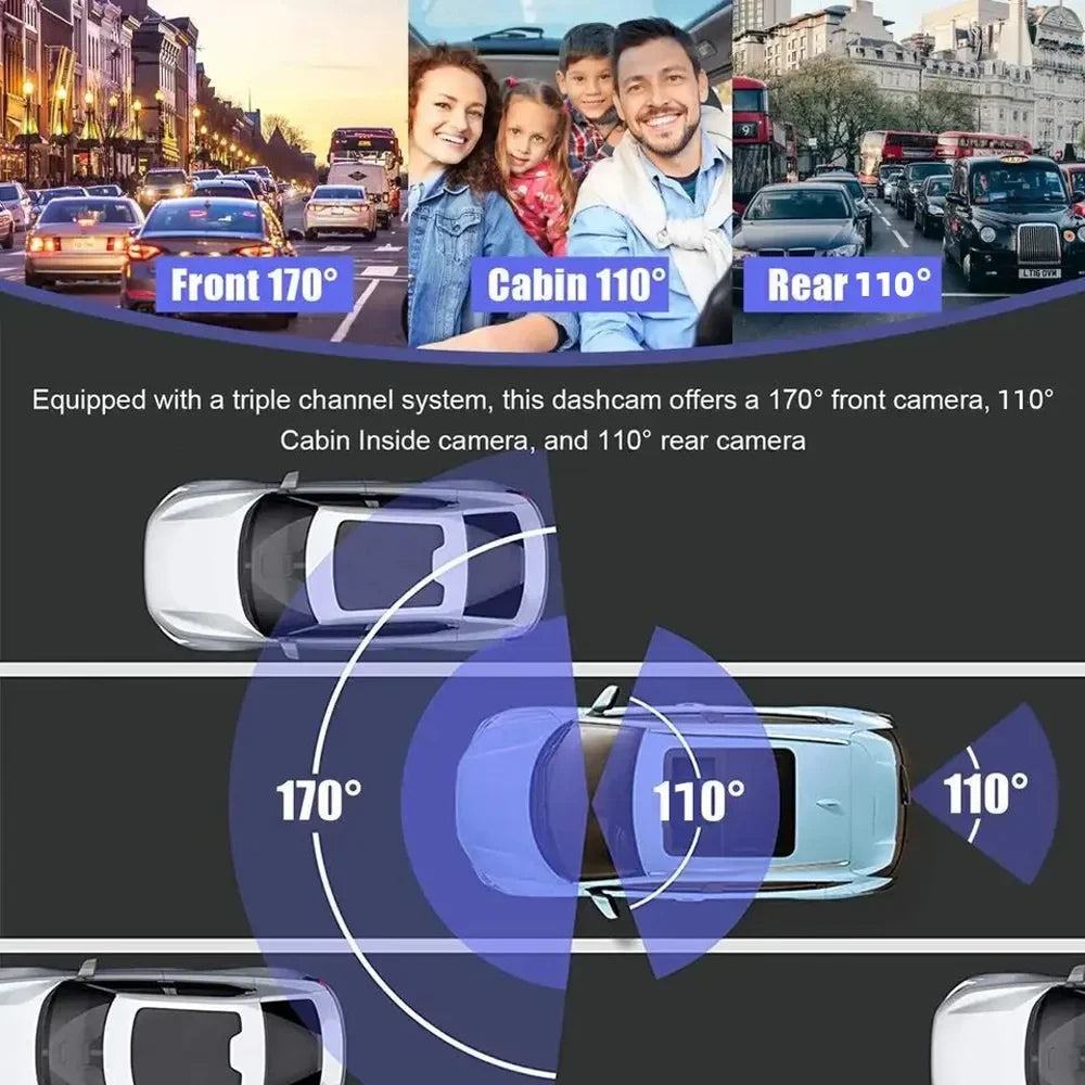 Anself Dash Cam with Parking and Clear Car Rearview Mirror for Car Video Recording