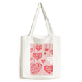 Happy Valentine's Day Love You Hearts Tote Canvas Bag Shopping Satchel Casual Handbag