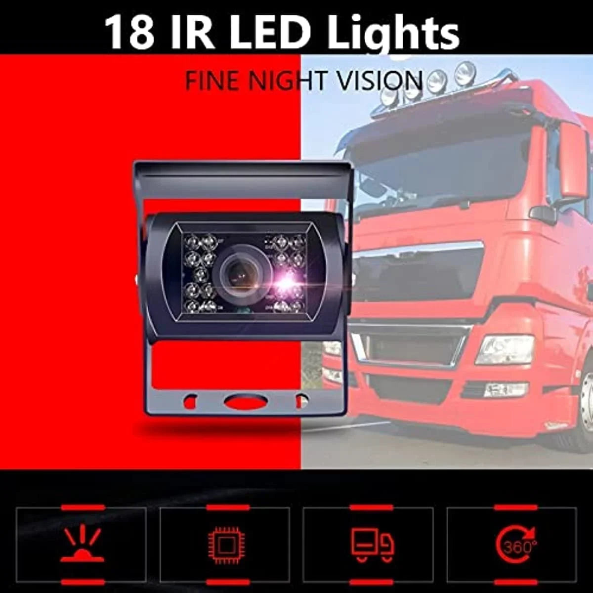 Bileeko  Rear View Camera Monitor System 7 inch with 2 Night Vision Rearview Camera for Truck Trailers Bus
