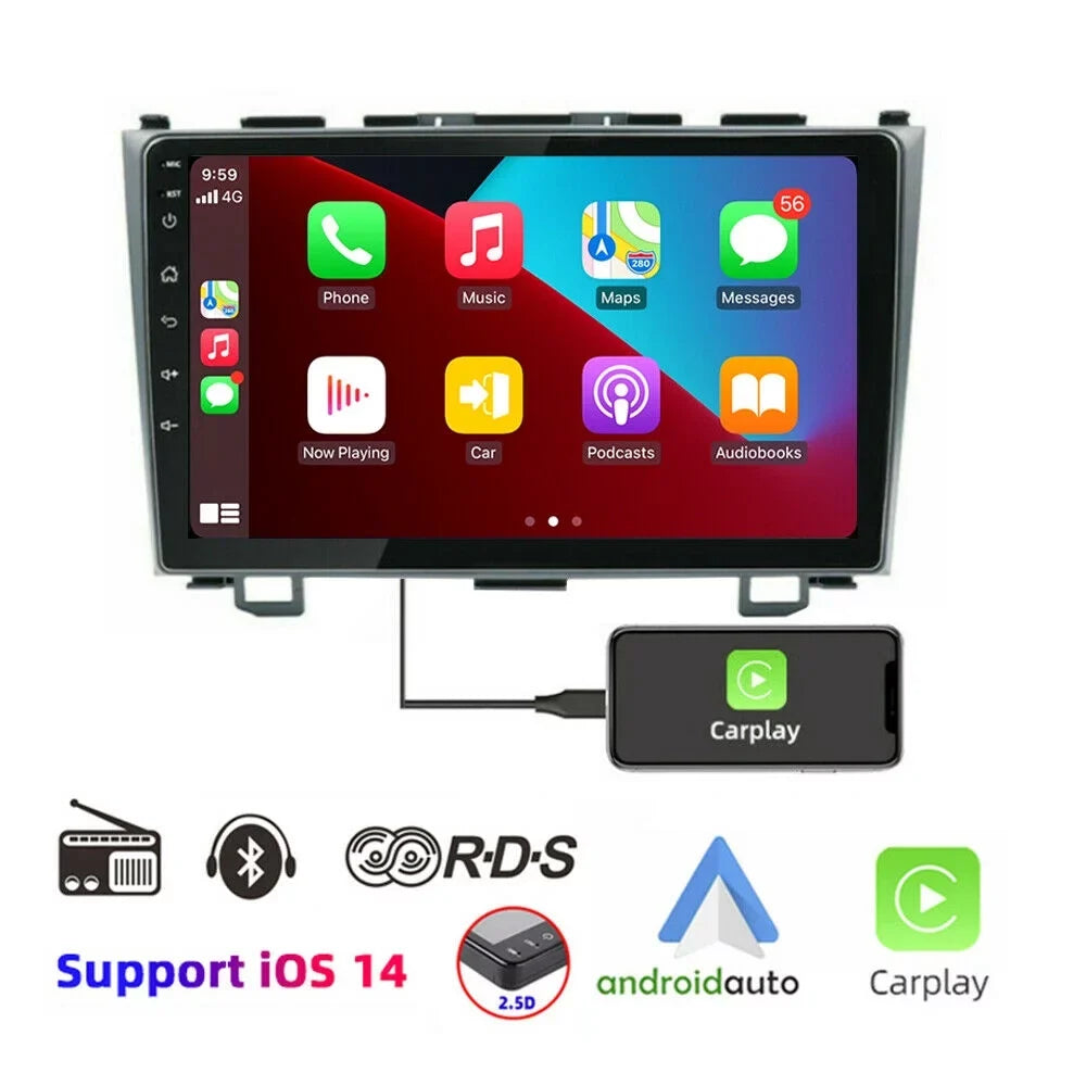 Double Din Car Stereo Apple Carplay for Honda  2007-2011 with 9" Touch Screen Radio with Backup Camera