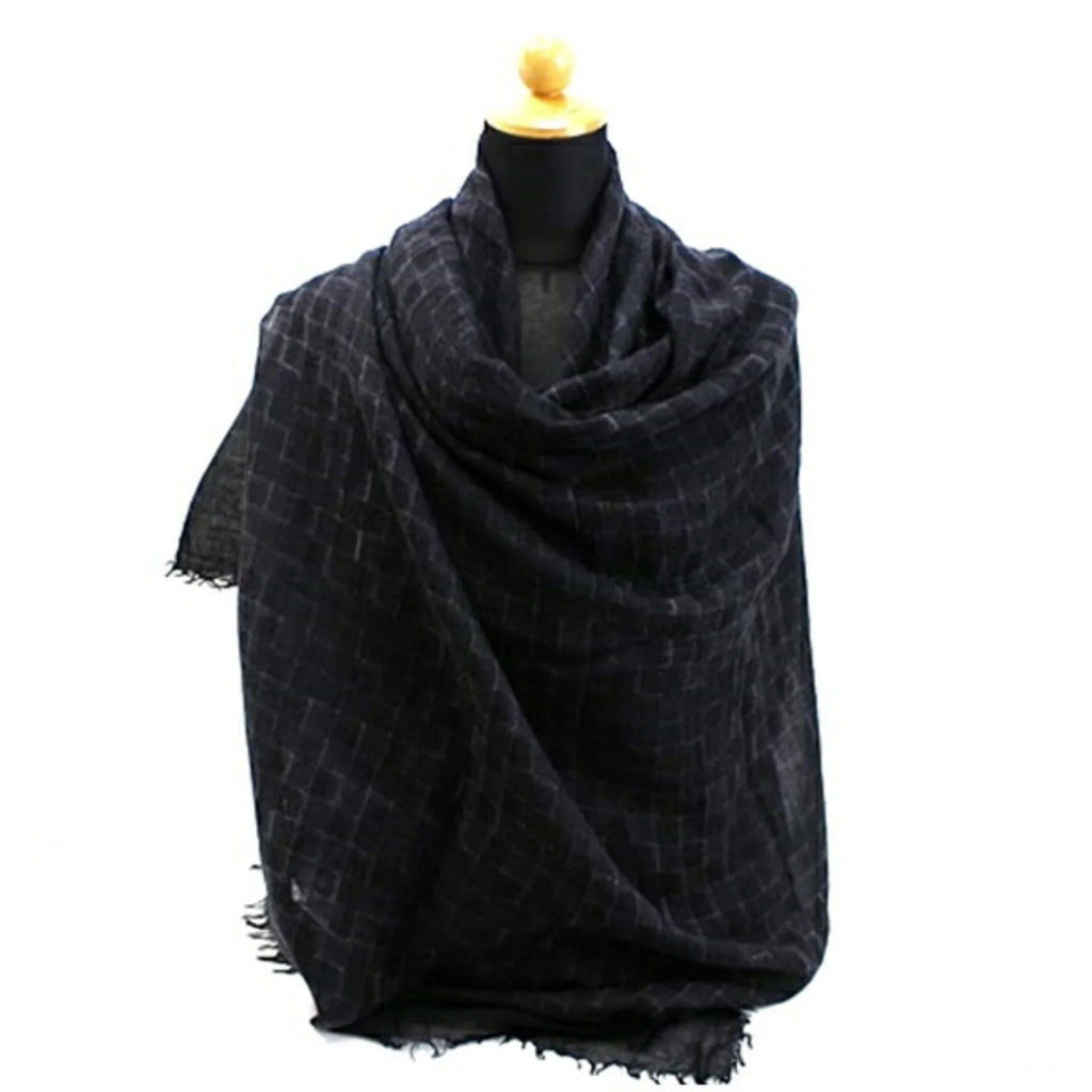 Pre-Owned Louis Vuitton Shawl Large Cashmere x Silk Black 401910 Women's (Good)