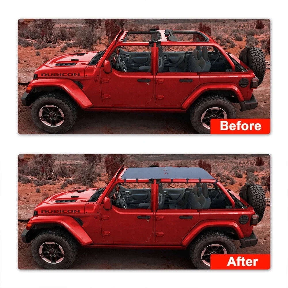Enjoy Comfort and Sun Protection with Leather Top Sunshade for Jeep Wrangler   07-18 - Easy Installation