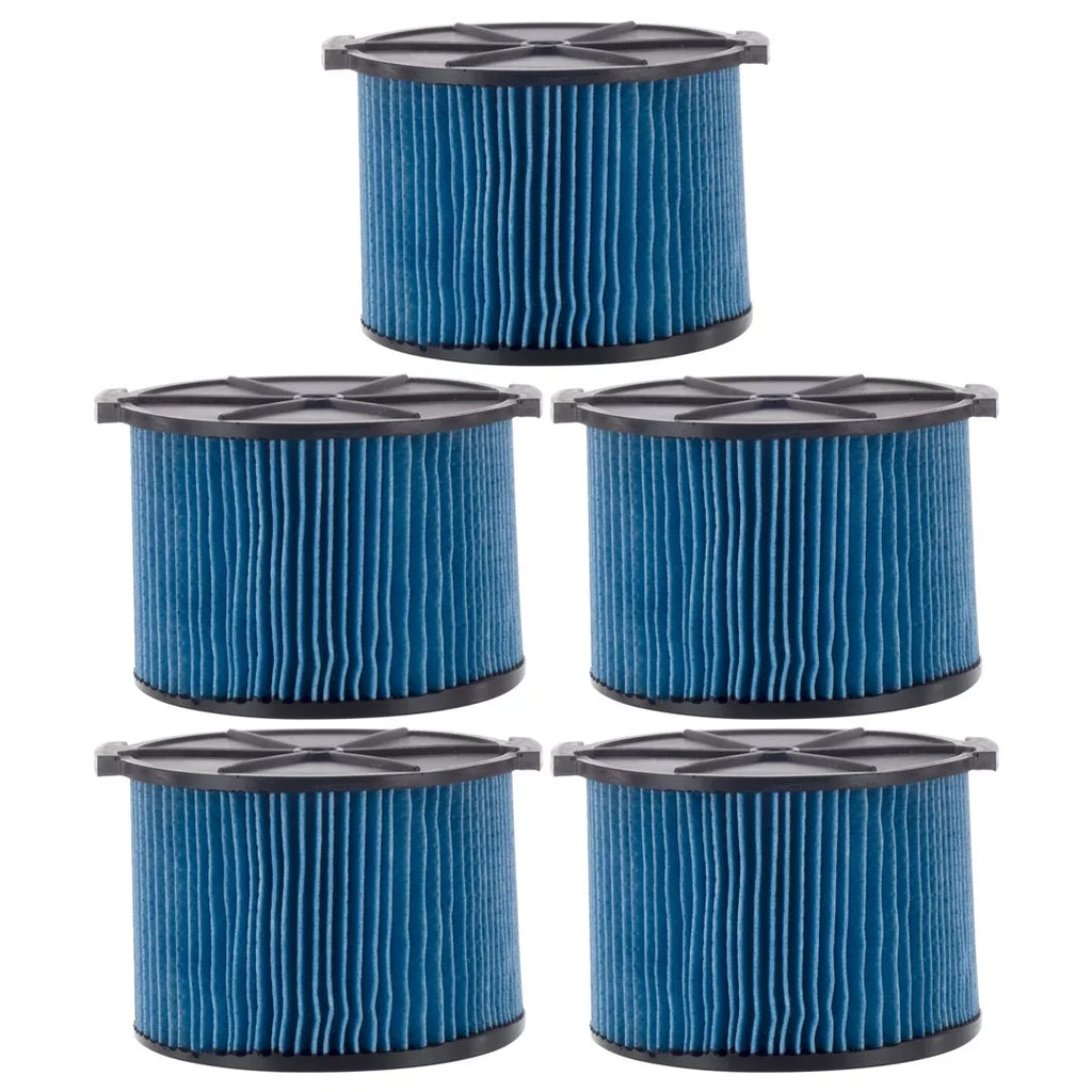 5 Pack  3-Layer Fine Dust Cartridge Filter Replacement Part 26643 Compatible with  3-4.5 Gallon Wet & Dry Portable Vacuums