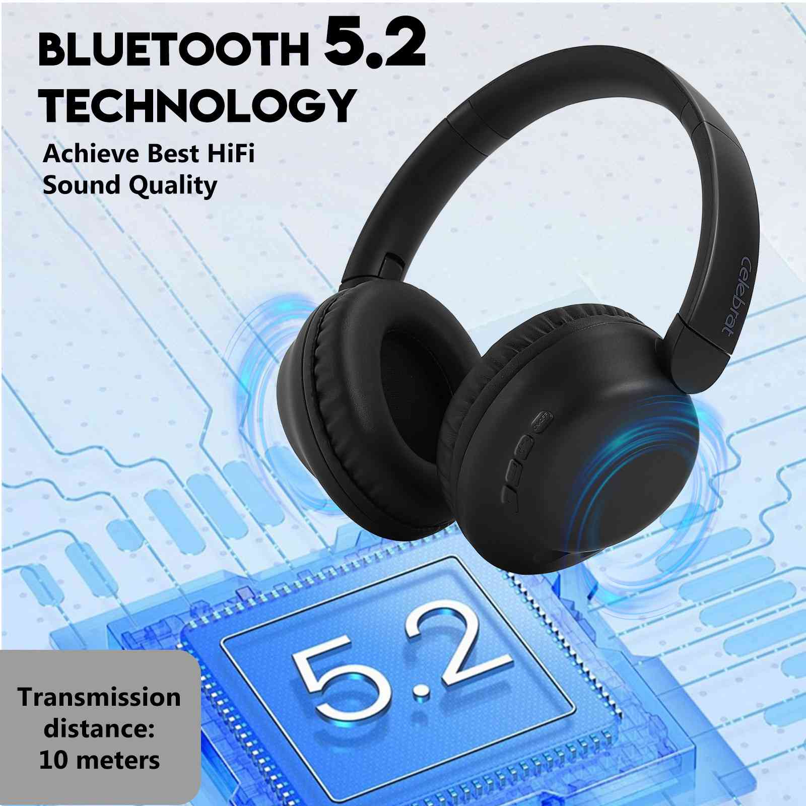 UrbanX Perfect Comfort 955  Overhead Wireless Bluetooth Headphones For Samsung Galaxy M01s Noise-Cancelling, with – Black