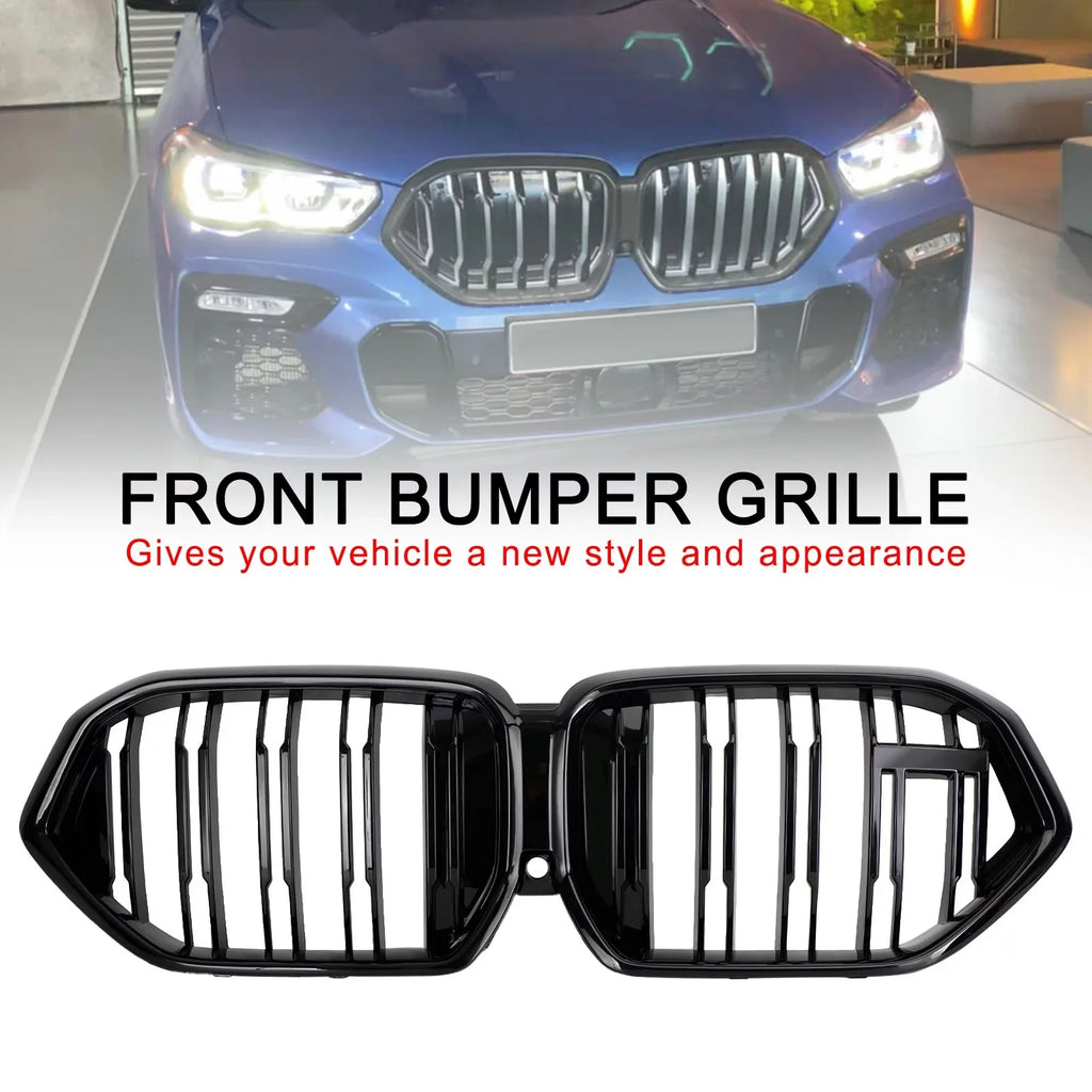 Front Bumper Grille Grill Fit for    M50i 2020-2022 /Camera Hole Black