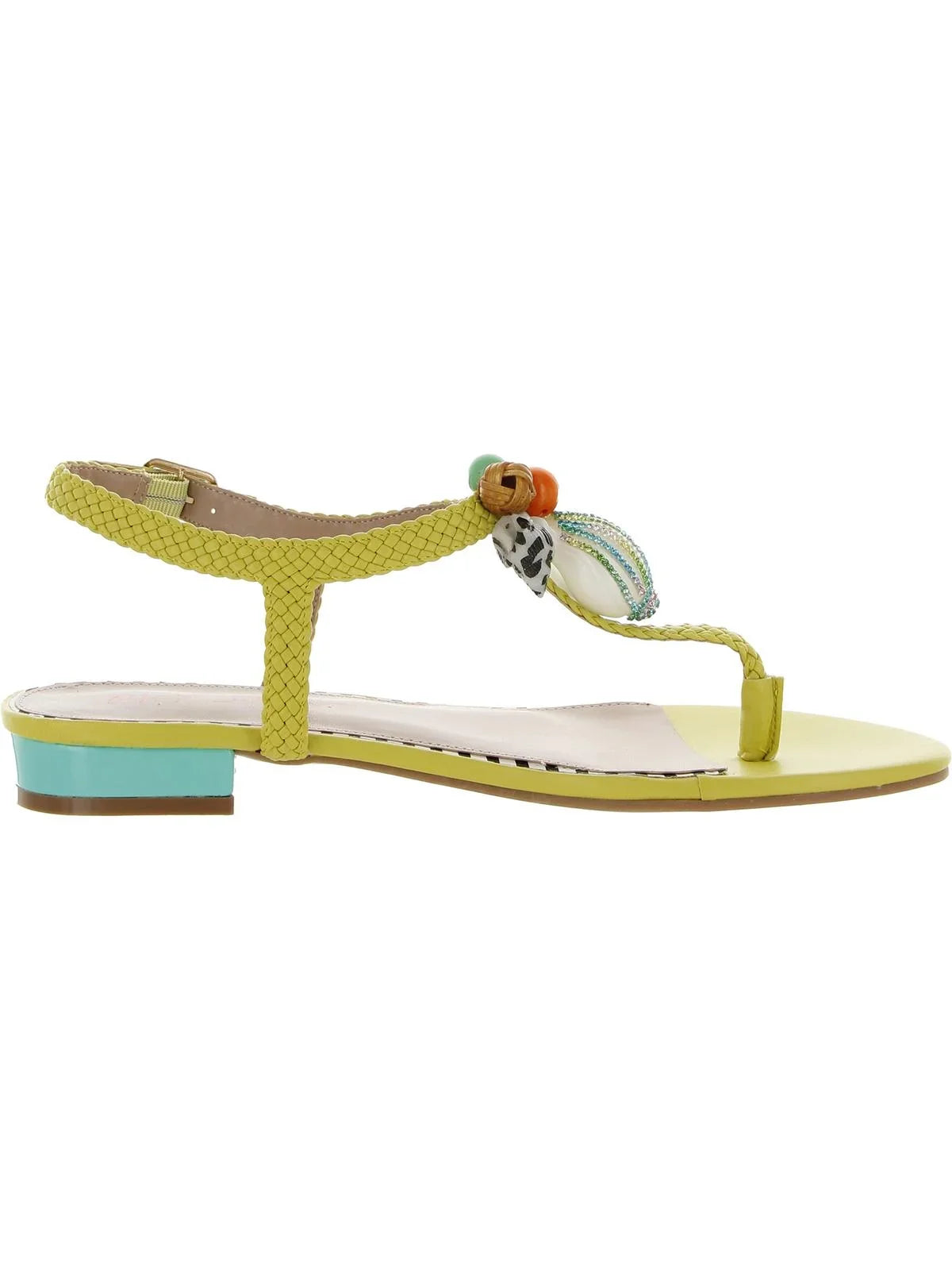 Betsey Johnson Womens Aleena Buckle Embellished Slingback Sandals