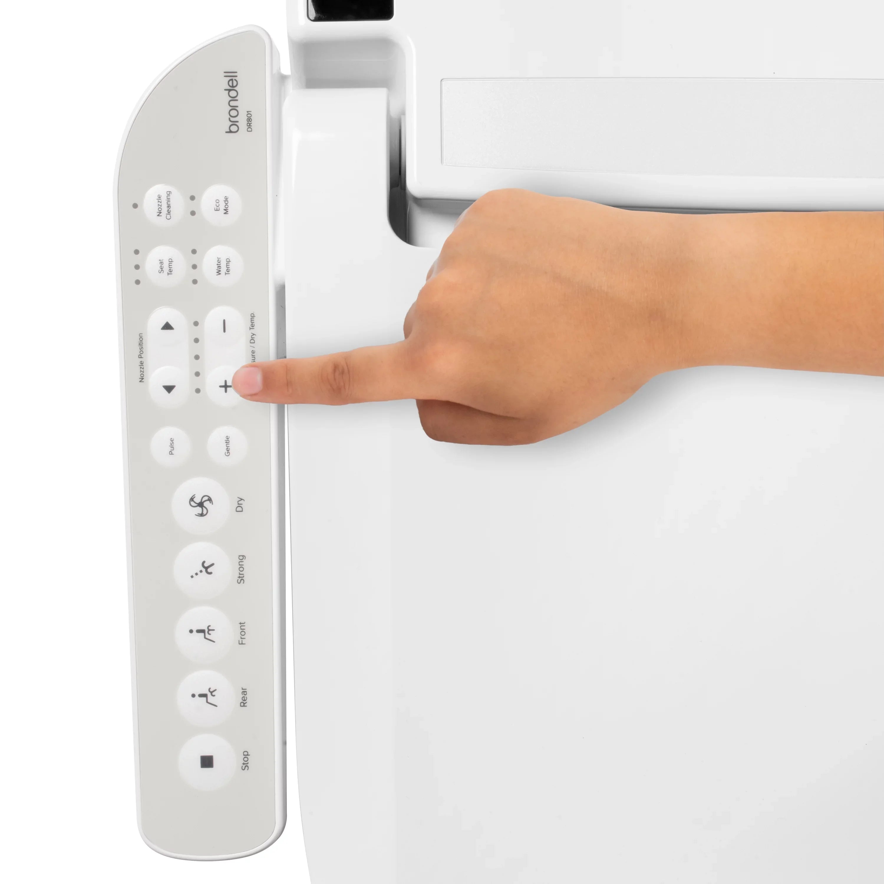 Brondell Swash Select  Sidearm Bidet Seat with Warm Air Dryer and Deodorizer, Round White