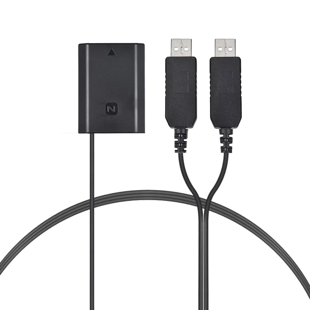 Andoer -  Coupler Dual  Adapter Dummy Battery for Sony