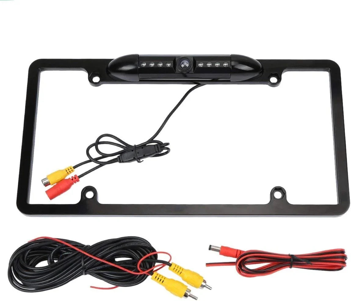 Backup Camera Rearview License Plate Frame for   - Black