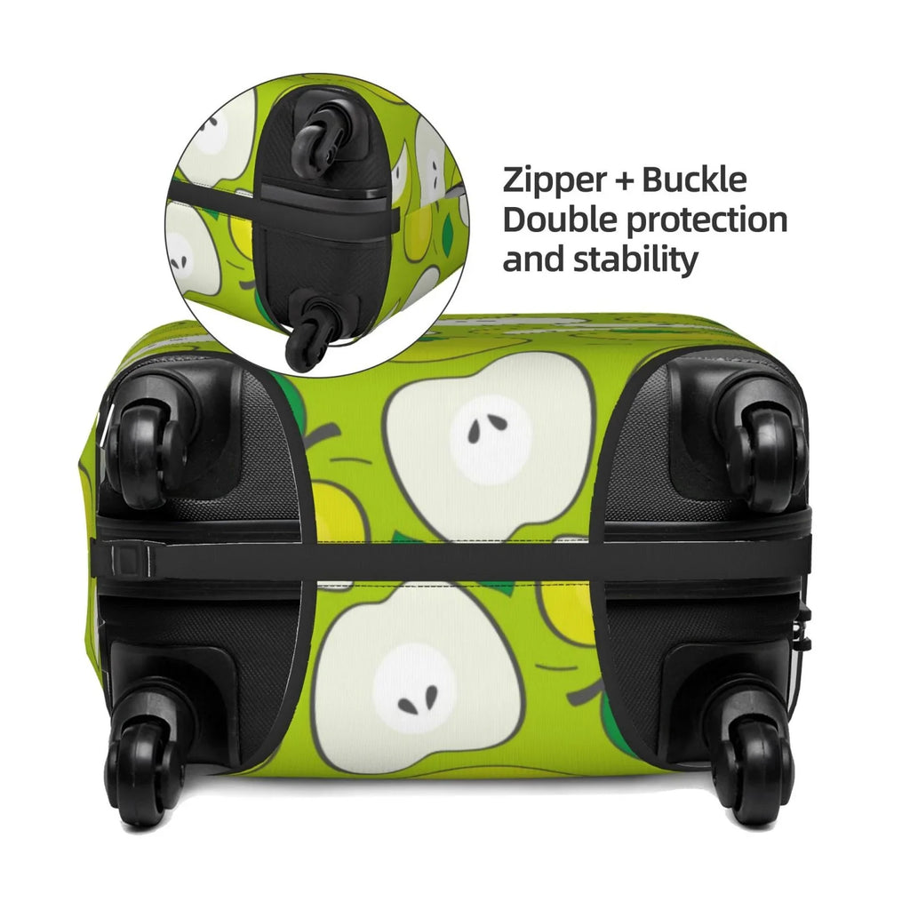 Junzan Green Apple Print Washable Luggage Cover - Fashion Suitcase Protector Fits 18-32 Inch Luggage