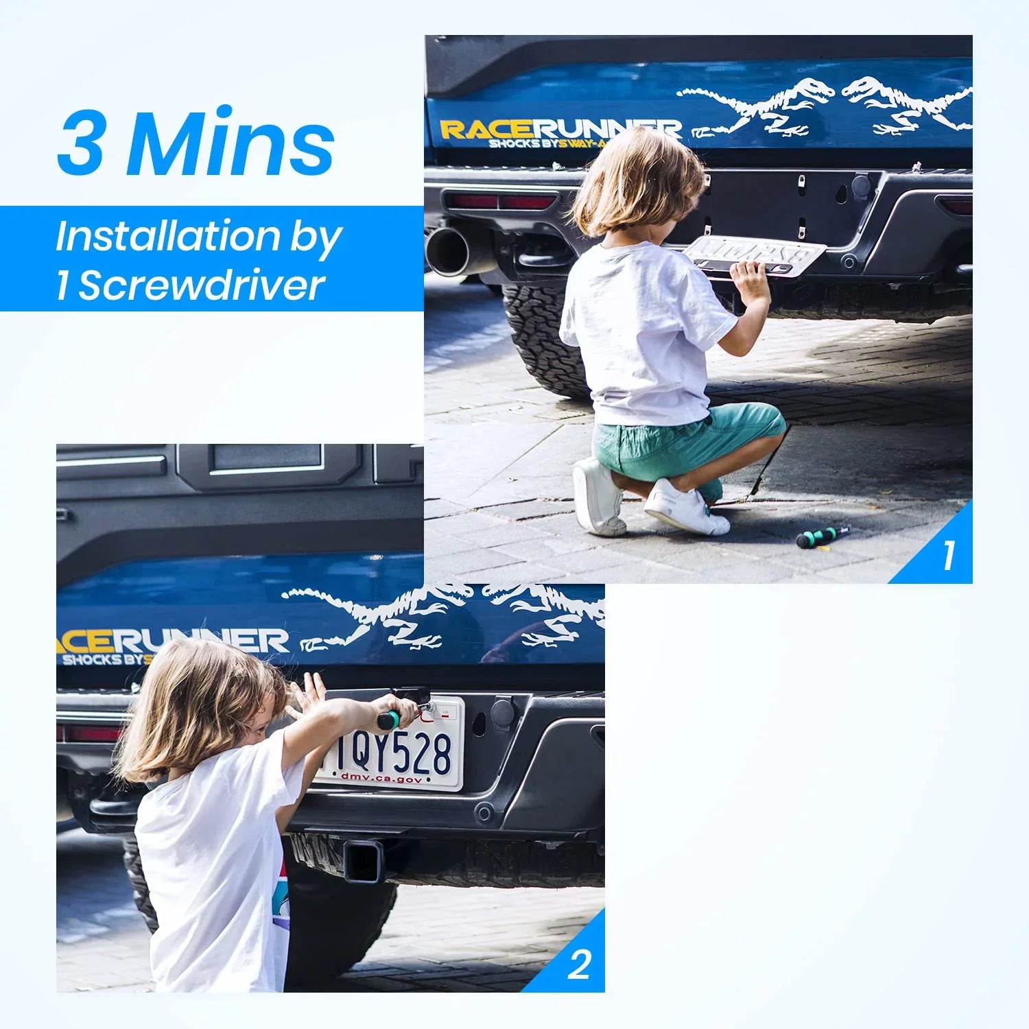 Solar Wireless Backup Camera Systems for Campervan,Trailer Rear View Backup Reverse Camera with 3350mAh Built-in Battery