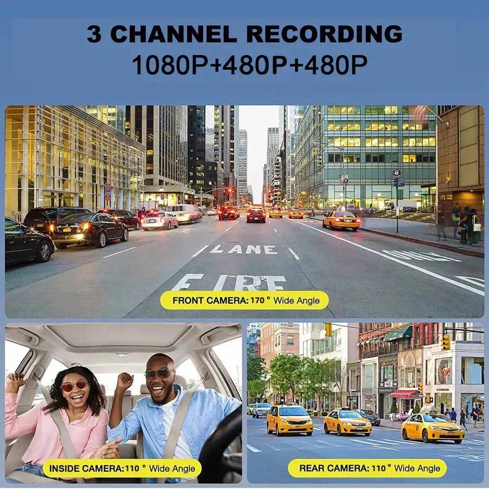Anself Dash Cam with Parking and Clear Car Rearview Mirror for Car Video Recording